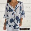 IHUASU Moda Donna Casual Estive Primaverili Scollo a V Manica Corta Camicette & Camicie Eleganti