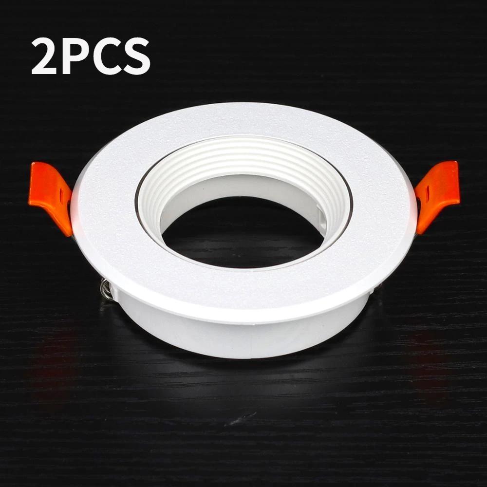 2PCS Low Price GU10 Round Square Plastic Adjustable Anti-glare Recessed Spotlight Fixture MR16Downlight Spotlight Mounting Frame