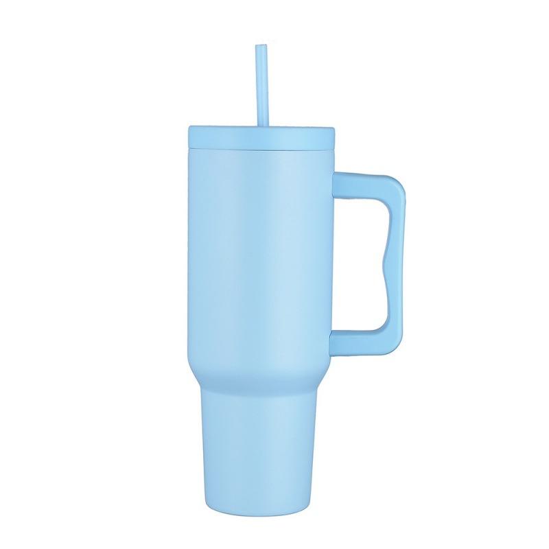 40 Oz Tumbler With Handle Straw Sealed And Leak-Proof Large Capacity Stainless Steel Coffee Cups Bottles Water Thermal Bottle