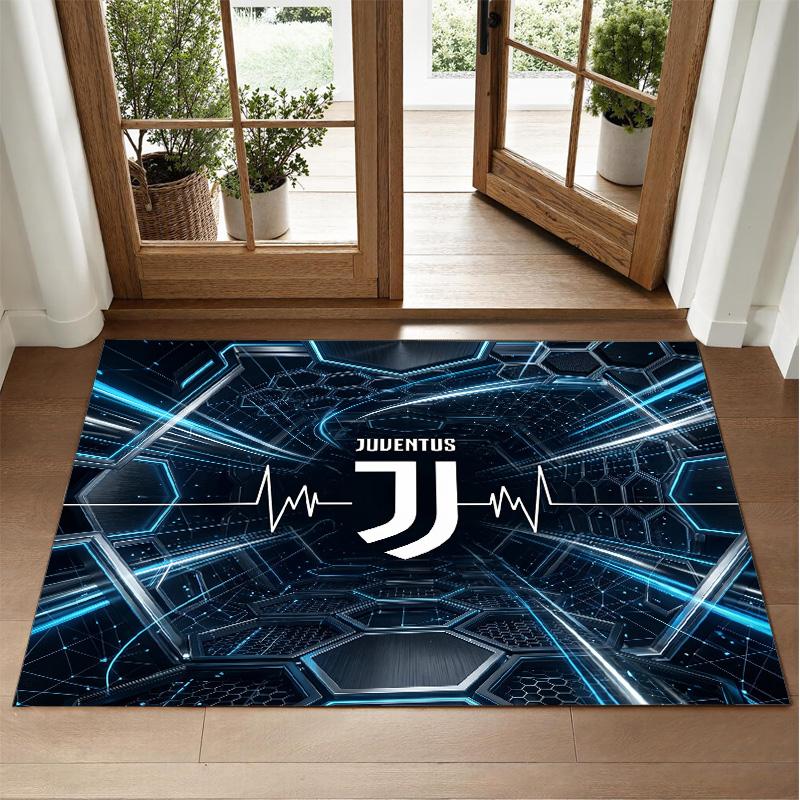 Juventus FC Design Crystal Velvet Rug Soft Decorative Mat for Bedroom Entrance