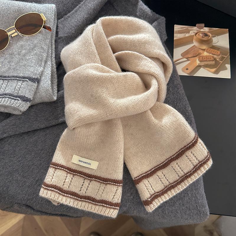 

Winter Luxury Design Women Warm Knitted Wool Scarf Solid Thicken Shawl Soft Cashmere Scarves Pashmina Neckerchief Blanket 160x21 CM