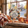 Decorative Tabletop Figurines 6Pcs Halloween Decors, Hello Table Topper Signs, Spooky Pumpkin Ghost Truck Entrance Hall Ornaments Tiered Tray