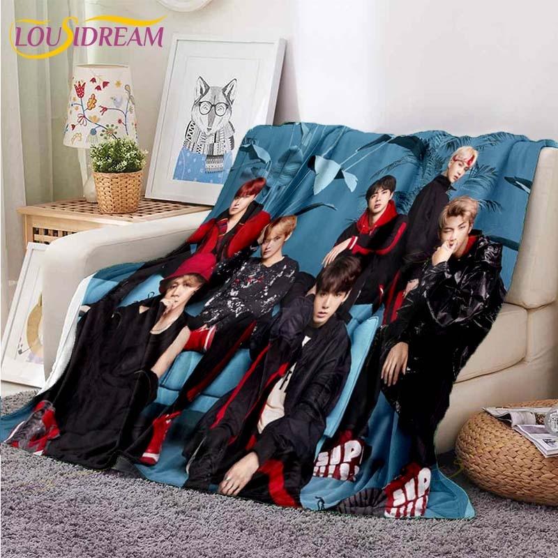 Newest Kpop Bangtan Boys Blanket Sofa Bed Blanket Super Soft Warm Blanket Cover Fleece Throw Blanket