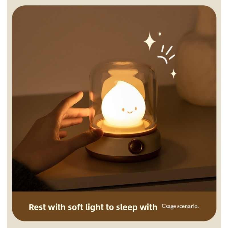 With Night Lamp Flame Shape Cartoon Decorative Led Light Usb Charging Kids Gift