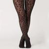 Large Size Leopard Patterned Silk Tights Sheer Pantyhose High Waist Black Control Top Leggings Stockings for Women Gift