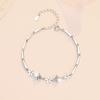 S925 Sterling Silver Bracelet Lucky Five Leaf Clover Women Fashion Jewelry with Moissanite