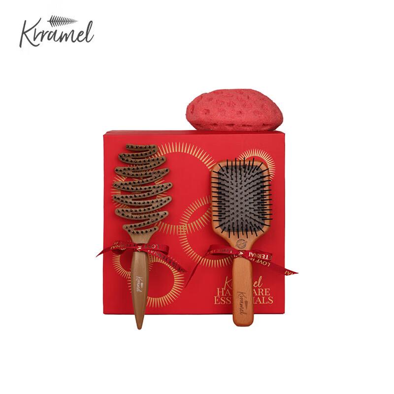 

KRRAMEL Boar Bristle Massage Comb Gift Set Normal