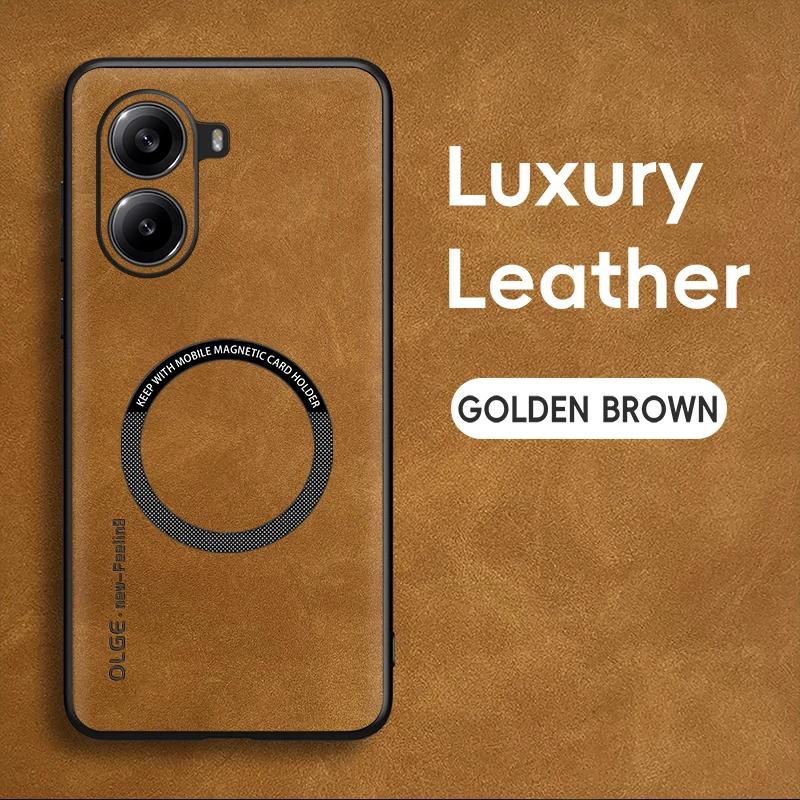 

Для POCO X7 X7 Pro Чехол из овчины с мелкими отверстиями, магнитный, ТПУ с мягкими краями, противоударный, против отпечатков пальцев For POCO X7 Pro жёлтый