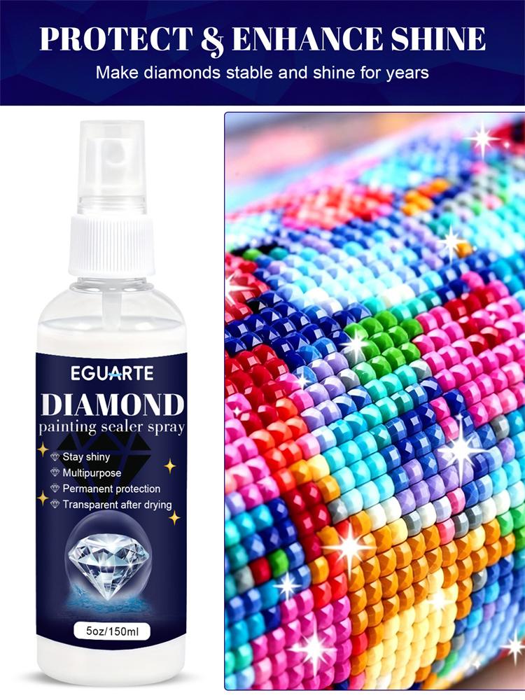 Spray Sigillante per Pittura Diamante 150ml Finitura Lucida Trasparente Colla Fissaggio Perline per Puzzle Diamond Art Artigianato Fai-da-te Protezione Lucentezza