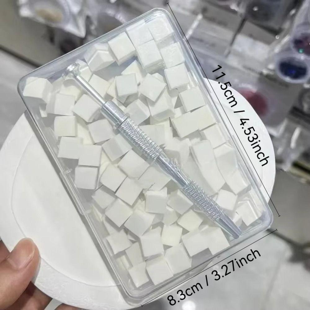 100pcs Soft Sponges Nail Art Brush Multi-Purpose Gel Polish Brush Durable Glitter Powder Brush