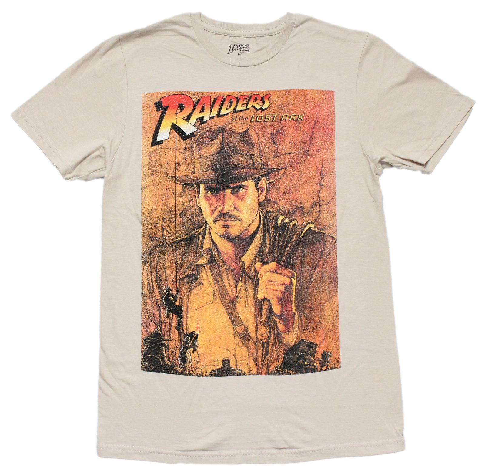 Indiana Jones Mens T-shirt - Raiders of the Lost Ark Distressed Movie Poster S