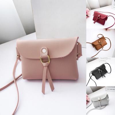 Women Fashion Solid Tassels Crossbody Flap Bag
