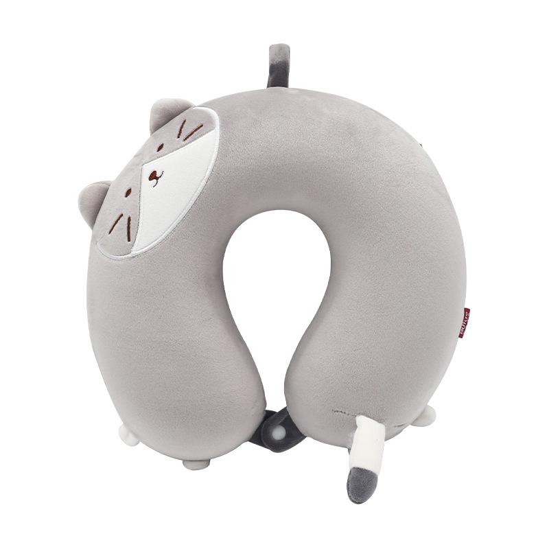 Cuscino per il Collo a Forma di U in Memory Foam con Animali dei Cartoni Animati per Viaggio, Casa o Ufficio Reclinabile