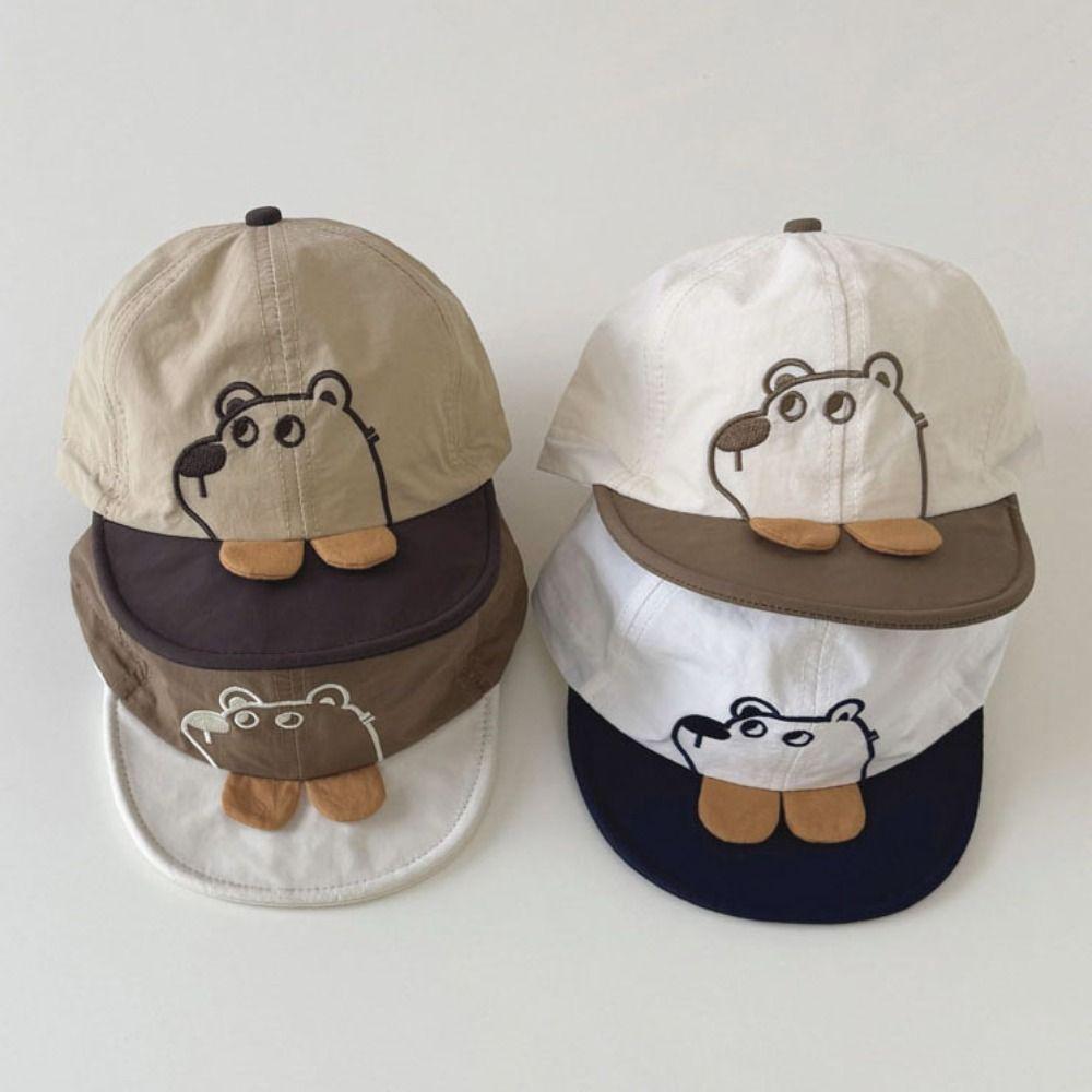 Quick Dry Cartoon Bear Baby Hat Casual Kids Peaked Caps Fashion Newborn Sun Hat  Beach
