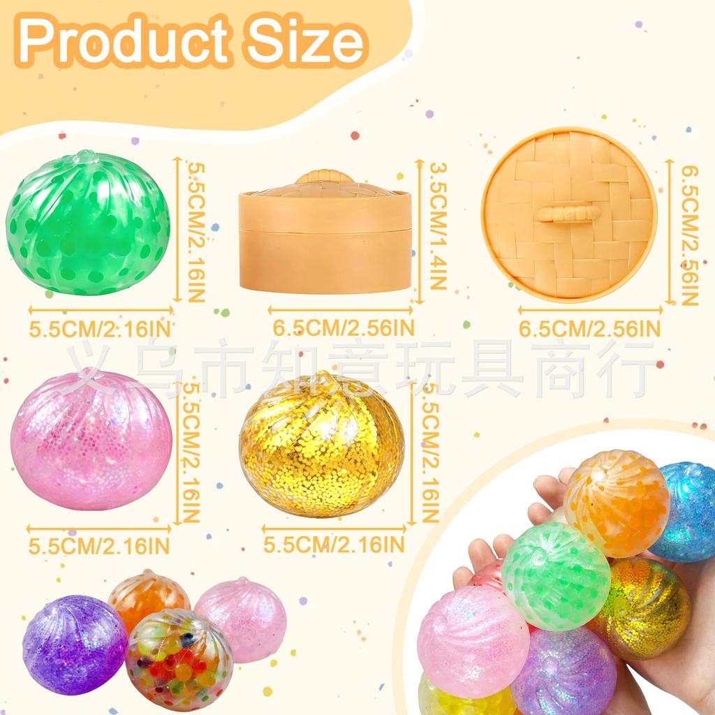 Bolas Antiestrés Blanditas de Empanadilla de Colores Juguetes Sensoriales Fidget Comida de Simulación Juguete para Apretar Color Aleatorio