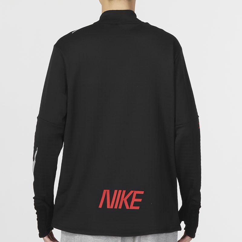 Nike T Shirts Men's Black Stand Collar Moderate FD4064-010