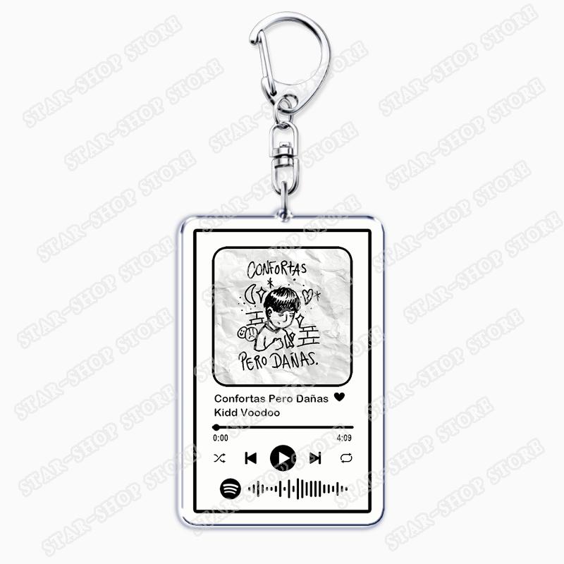 Singer Kidd Voodoo Songs Keychains for Women Accessories Bag PONTE LOKITA Tas Texteandome Music Keying Jewelry Fans Friend Gifts