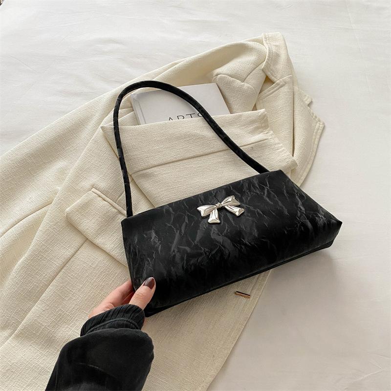 French Niche Bag Women's Bag 2025 Summer New Fashionable and Beautiful Shoulder Bag Foreign Style Bow Small Square Bag