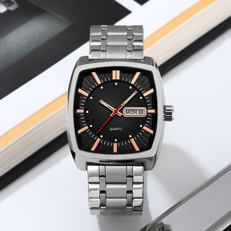Mens Watches Quartz Movement Waterproof Wristwatches Date Week Display Male Clock
