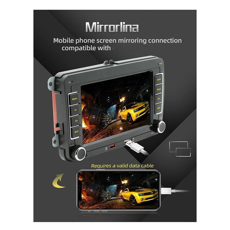 7 Inch 2Din Carplay Android-Auto Radio Player Car Stereo Bluetooth MP5 Player For VW /Golf Polo/PASSAT/Skoda