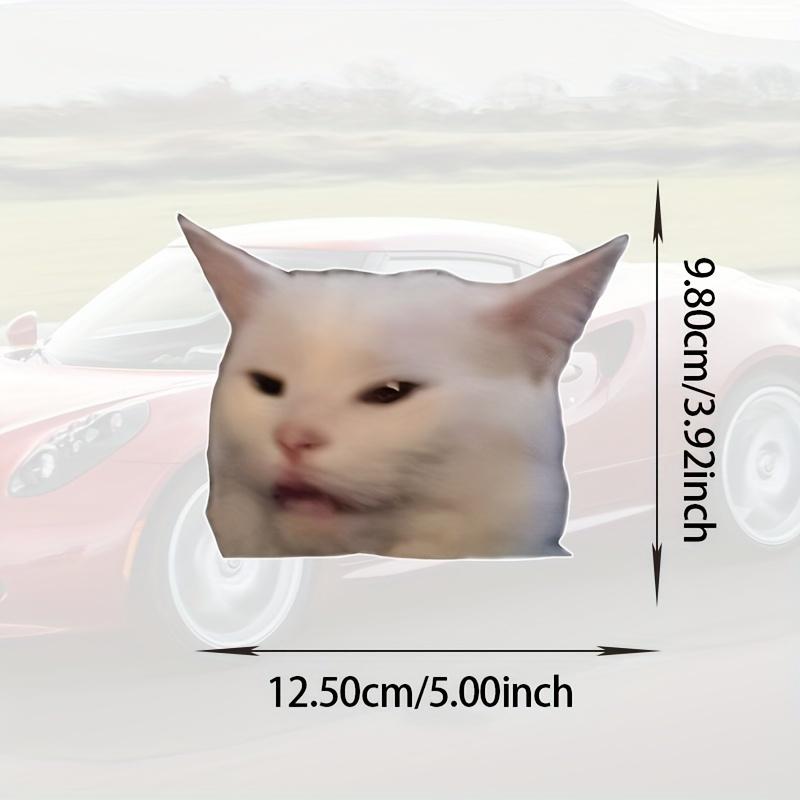 Funny Smudge The Grumpy White Cat Meme Stickers - Matte Vinyl Self-Adhesive Decals with Expressive Eyes for Cars,Laptops,Windows