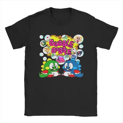 New Model Bubble Bobble Game T-Shirt for Men Casual Cotton Tee Shirt Crew Neck Short Sve T Plus Size Tops