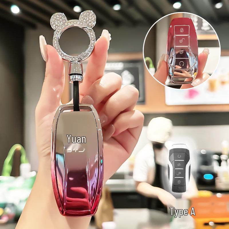 BYD Key Case for Han, Dolphin, Seagull, Mini, Yuan, Tang, Song Pro, and Qin Plus.