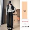 Women's Curved Blade Wide-Leg Pants: New 2026 Plus Velvet Wool for Autumn/Winter - Casual, Loose-Fit, Straight-Leg Design