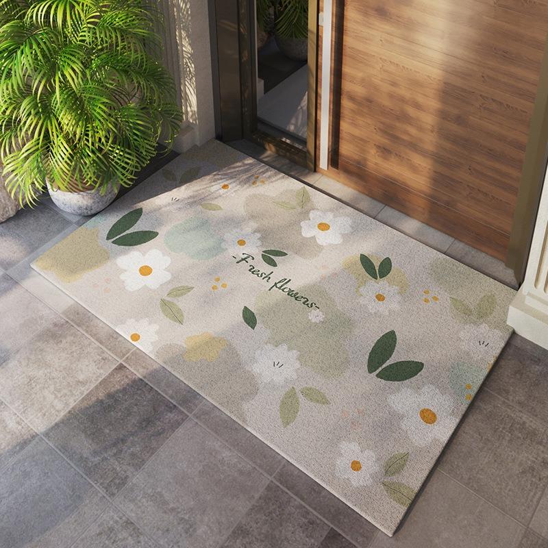 Stone Pattern Floor Mat Home Living Room Entrance Doormat Bedroom Flower Printed Anti-slip Carpets Washable Bathroom Kitchen Rug