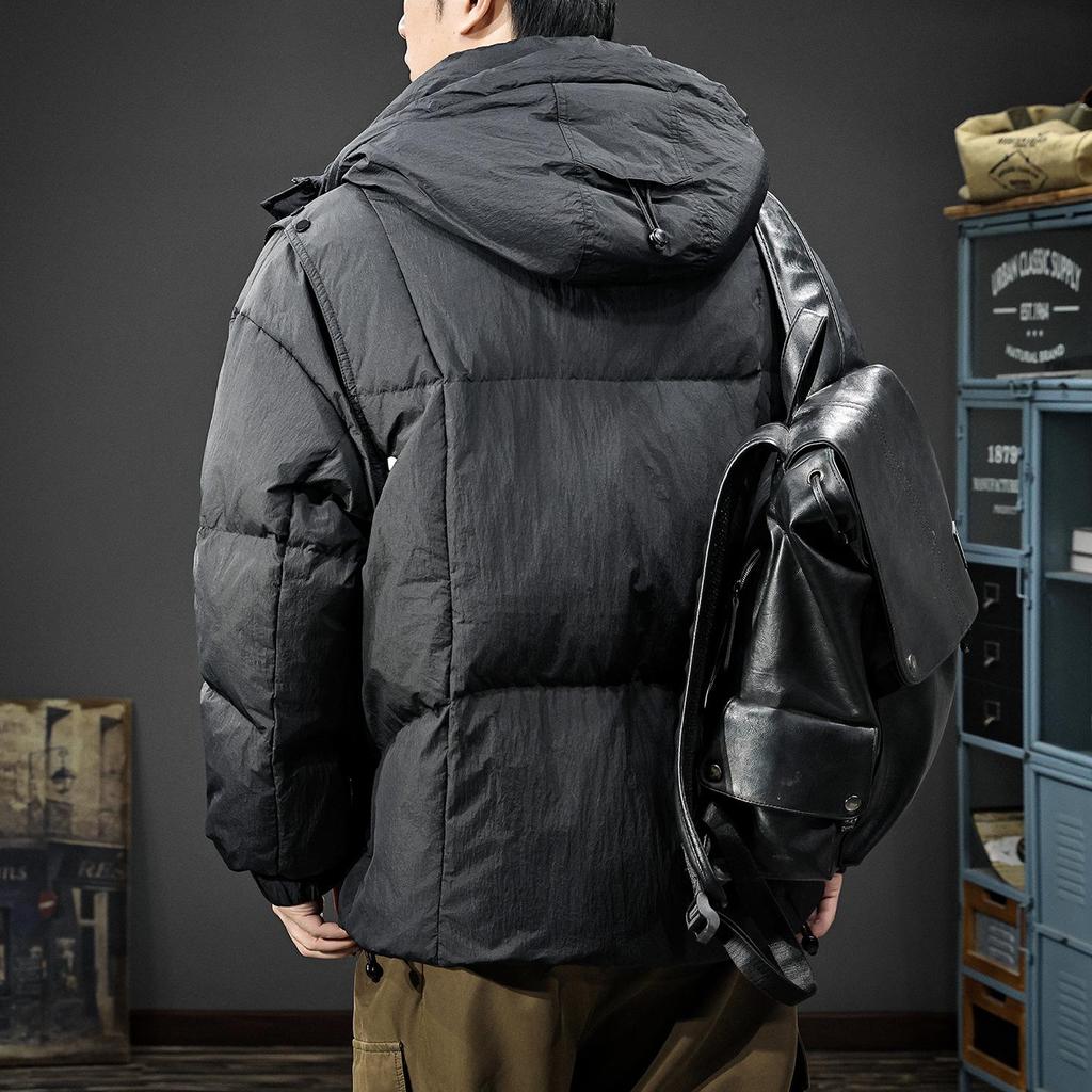 2025 Herren Trendige Weiße Entendaunen Winter Kapuzen Pufferjacke - Lockerer Schnitt, Übergröße