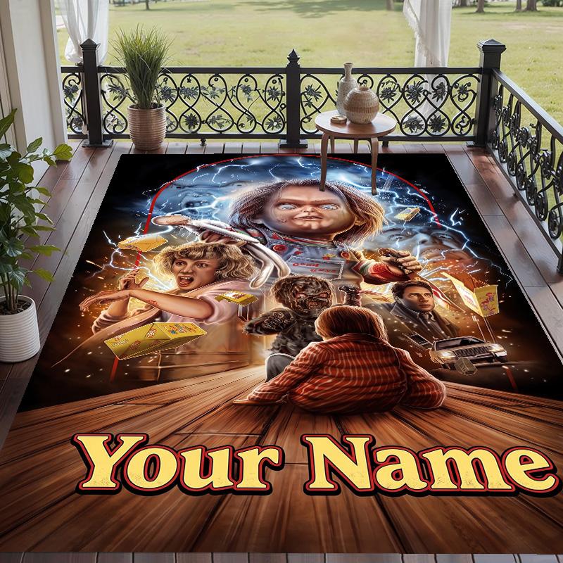 Custom Text Child's Play Chucky Tiffany Pattern Floor Rug Soft Indoor Carpet Mat Living Room Bedroom