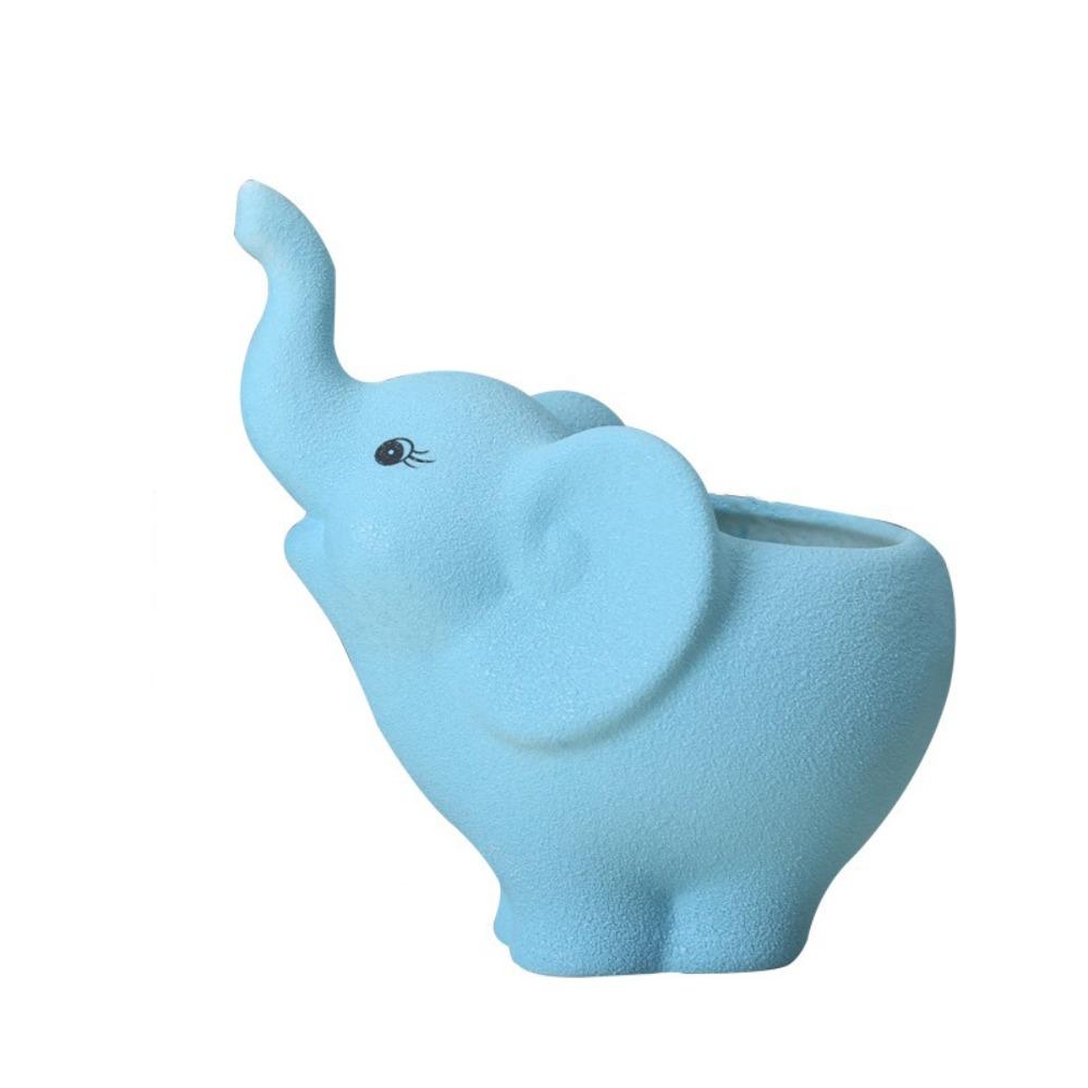 

Minimalist Succulent Flower Pot Elephant Shape Elephant Vase Space Saving Plant Pot Garden Art 5.20x4.80x3.15 in синий