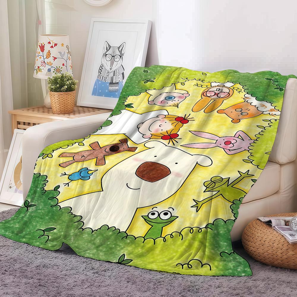 Cartoon cute Coco chan Blanket For Sofa Office Bed Plane Travel Sleep Read Relax Camping Soft And Warm