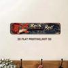 Metallschild Wandkunst Vintage Rockgitarre Bar Dekoration, Aluminiumblech Poster für Spielzimmer Kneipe