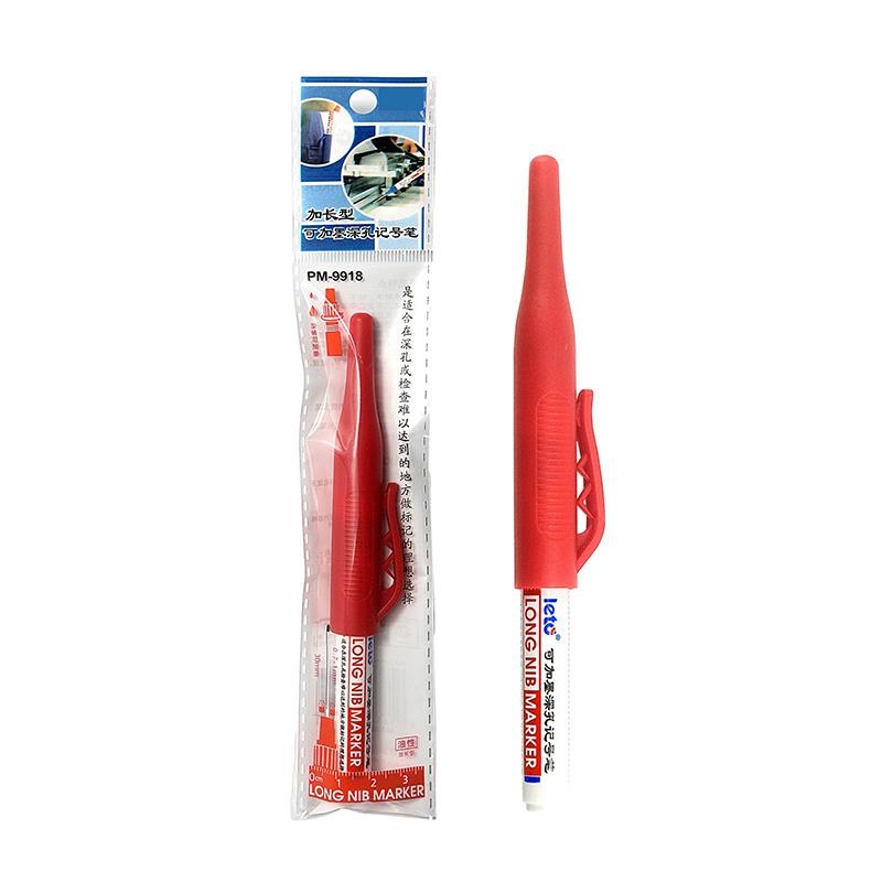 1pcs Multi-Purpose 30mm Deep Hole Long Nib Head Marker For Metal Perforating Pen Waterproof Bathroom Woodworking Decor Tool