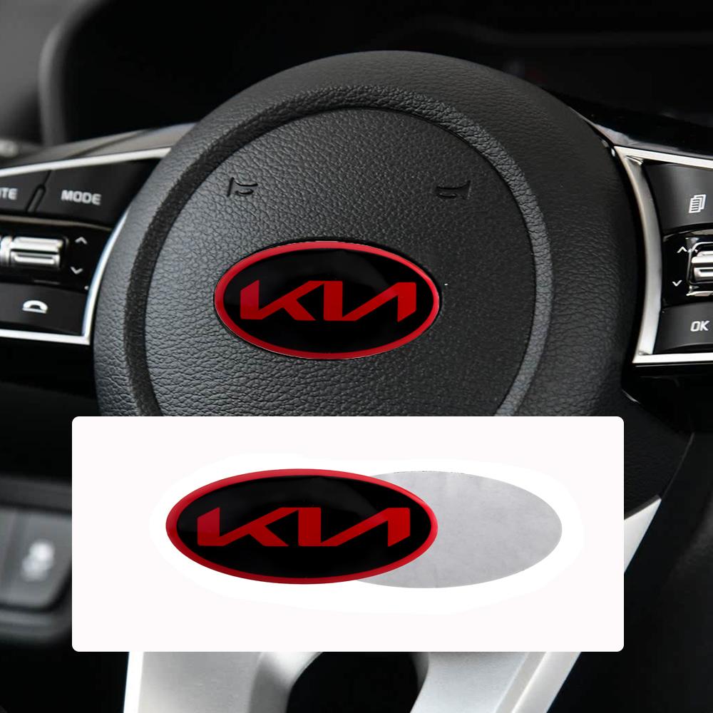 Car interior Logo Steering Wheel Center Badge Sticker Accessories For KIA KN Pegas Sorento Soul Cerato Sportage Optima Niro KX5 hbkd60