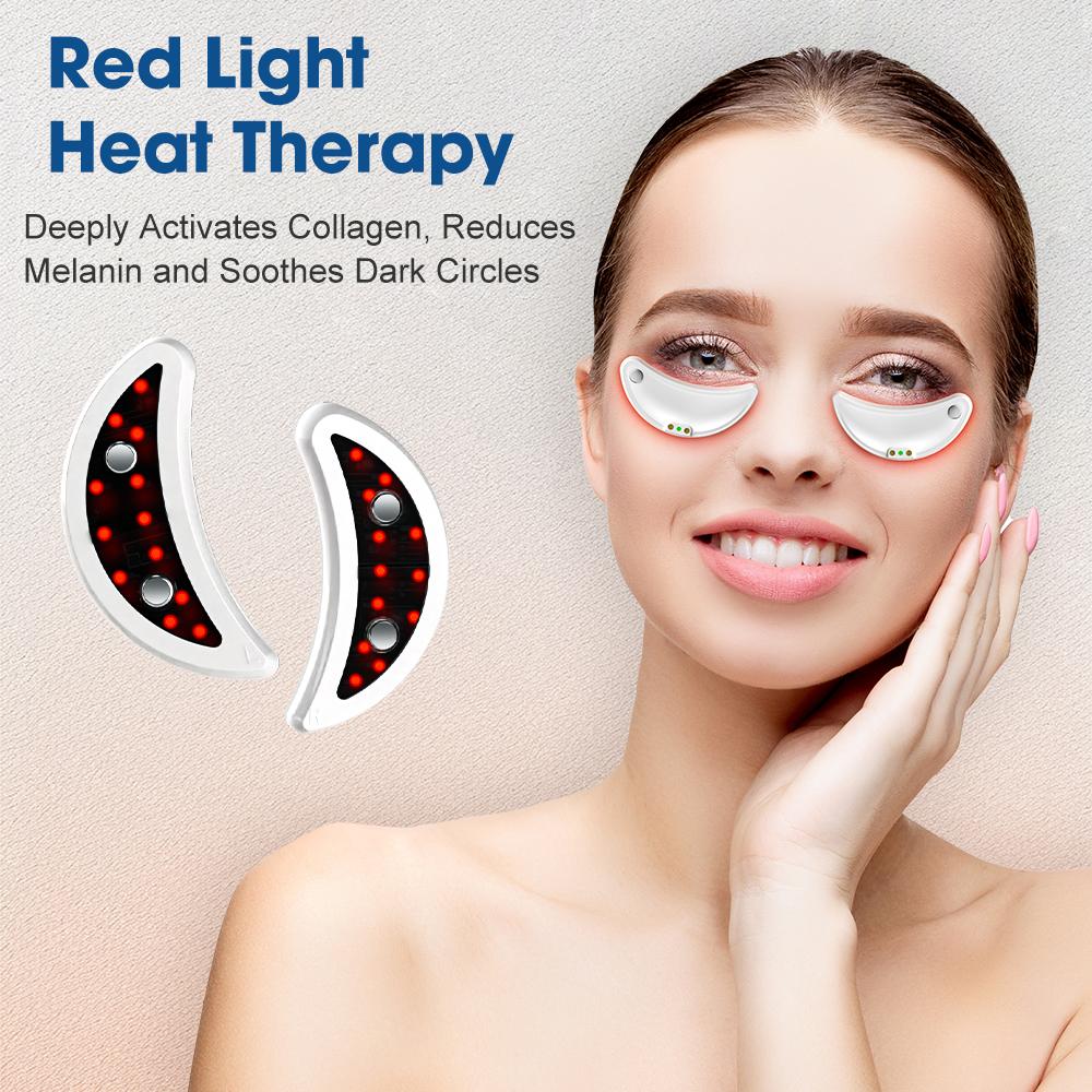 EMS Micro-current Eye Face Massager Red Light Eye Care Massager Beauty Machine With Gel Patch for Dark Circles Removal Eye Lines