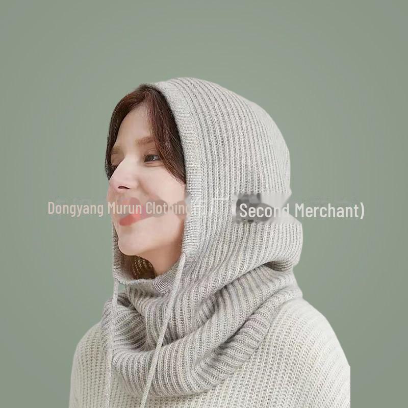 

Тепла в язана шапка-шапка з капюшоном: Захист вух та шиї для людей з обмеженими можливостями, вітрозахисний, для осені/зими