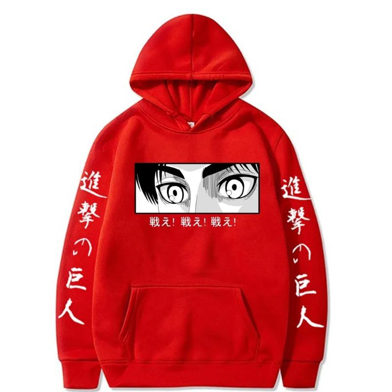 Autumn Men Hoodies Anime Attack on Titan Unisex Long Sleeve Eren Yeager Eyes Pullover Sweatshirts Tops