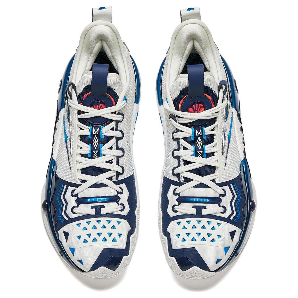 New Anta Frenzy 5 Pro Cushioning, Wear Resistant Low Top Basketball Shoes Men's White Blue 112421111S-5