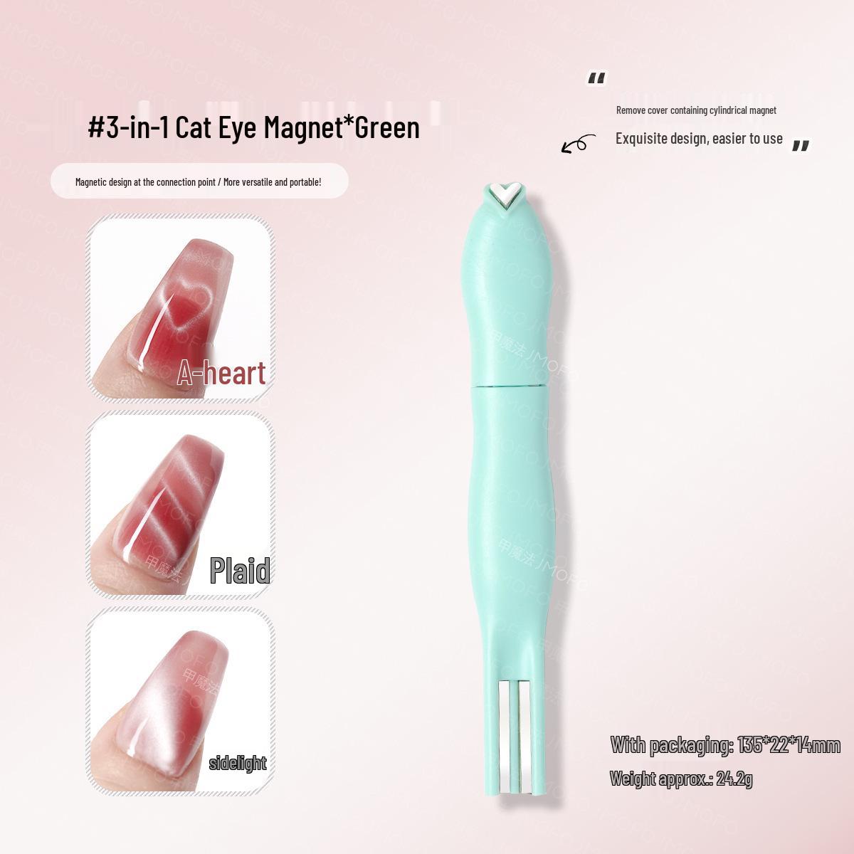 Multifunctional Cat Eye Nail Art Magnet Tool - Super Strong, Three-In-One, Detachable Snake Heart Design