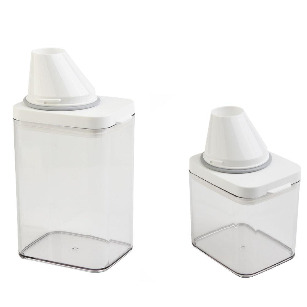 Plastic Soap Detergent Dispenser Eco Friendly Storage Box with Airtight Seal and Measuring Cup for Safe Storage