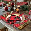 12 Piezas Servilletas Cuadros Tartán Navideños, 30x45cm Servilletas de Tela Cuadros Rojo Verde Reutilizables para Decoración de Mesa de Cena de Fiesta Navideña
