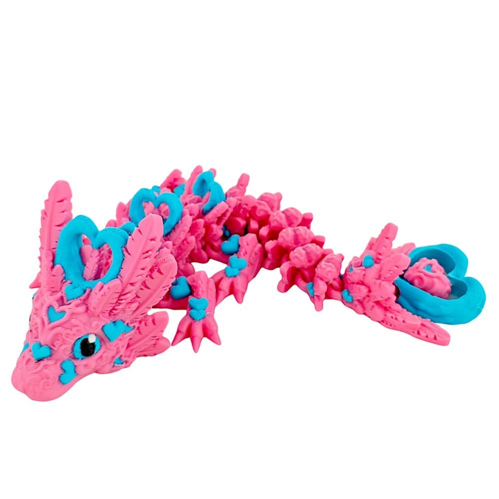 Movable Joints 3D Printed Dragon Cartoon Handicraft 3D Rotatable Articulated Dragon Realistic Figurine