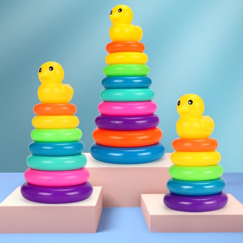 Baby Puzzle Development Rainbow Stacking Tower Games for Babies 0-3 Years Old Baby Color Stacking Ring Cups Toy for Kids Toddler