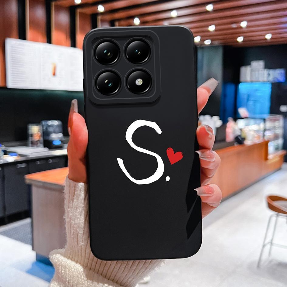 Custodia Per Xiaomi 14T 14 15 12 12S 12T 12X Pro Ultra Lite Cover Posteriore Carina Cuore d'Amore Modello Lettera Silicone Morbido Anti Caduta Protettiva Per Xiaomi Capa