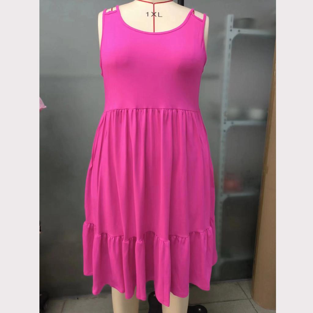 Women's Summer Casual   A Line Dress Tiered Sleeveless Sundresses Beach Vacation Outfits