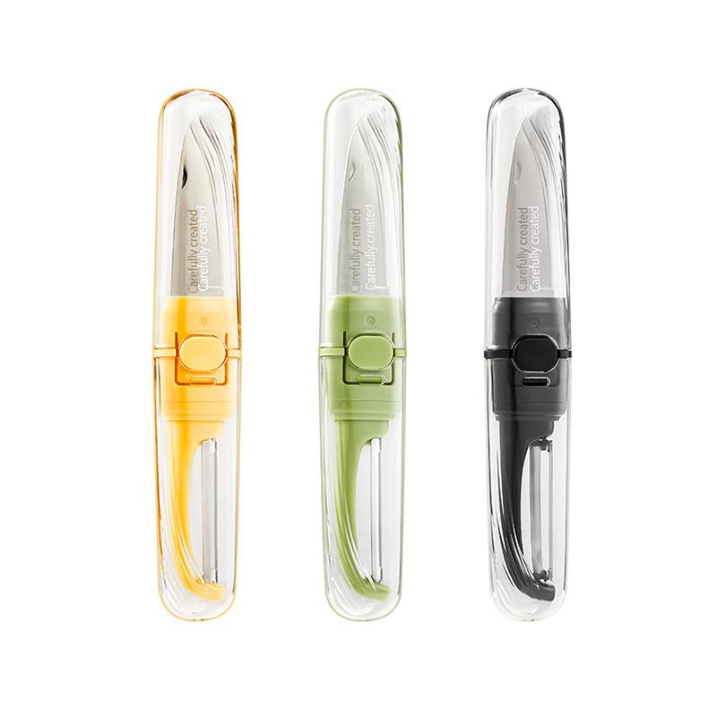 Fruit Knife Paring Knife Multi-functional Scraper Household Kitchen Fruit Knife Portable Peeler 2 In 1 Fruit Knife