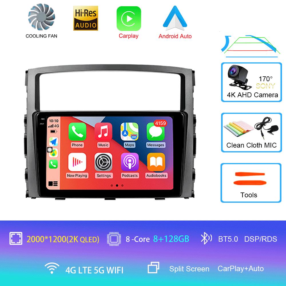 Car Radio Android14 Carplay For Mitsubishi Pajero 4 V80 V90 2006 - 2014 Navigation GPS Multimedia Player WiFi+4G Stereo video BT