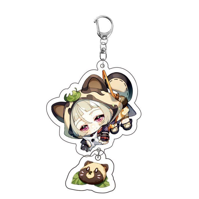 Game Keychains Acrylic Figure School Bag Keychian Holder Key Ring For Children Girl Men Accessories